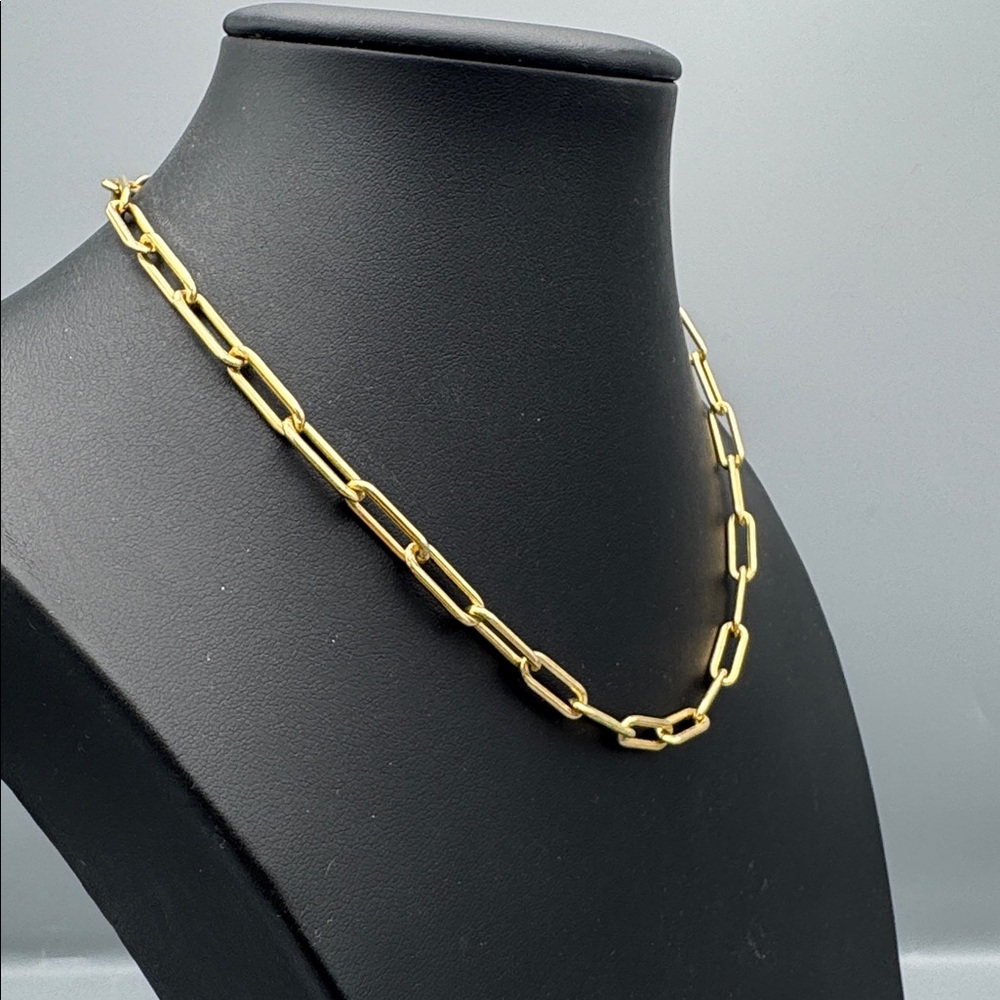 18Kt gold filled paperclip Chain Necklace